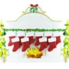 Free Personalization* Family Of 10 Sparkling Red Stockings On Fireplace -Ornaments Shop TT650 10 stockings 07335.1470183290