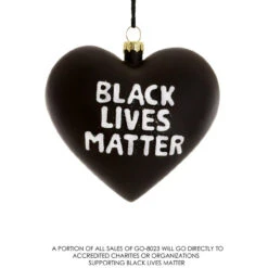 Cody Foster & Co - Black Lives Matter Heart Blown Glass Ornament