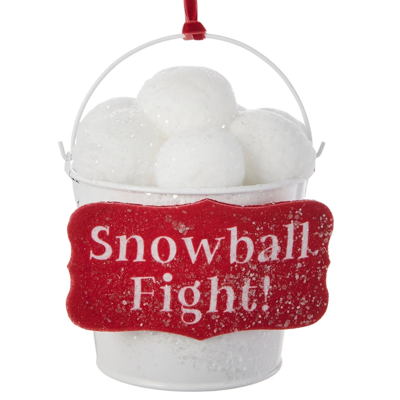Snowball Fight Bucket Ornament 3 Snowball Fight Bucket Ornament