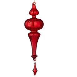 Ruby Red Glass Finial Ornament