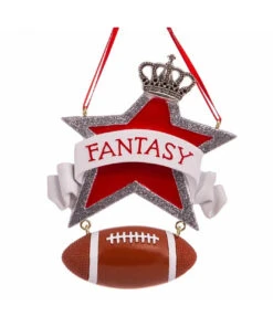 Kurt Adler Fantasy Football With Star Ornament For Personalization