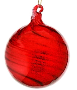 3.5" Red Mercury Glass Swirl Ball