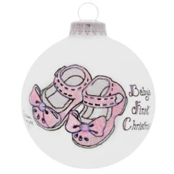 Heart Gifts By Teresa - Baby Girl Booties Ornament