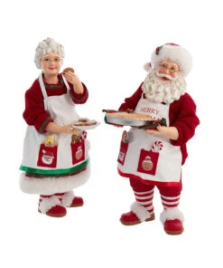 Kurt Adler 10.5" Fabriché™ Mr. And Mrs. Claus Dessert Set, 2-Piece Set