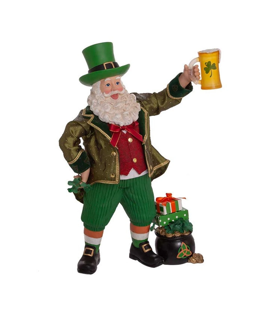 Kurt Adler 12" Fabriché™ Musical Irish Santa Holding A Beer Mug 4 Kurt Adler 12" Fabriché™ Musical Irish Santa Holding A Beer Mug - Image 2
