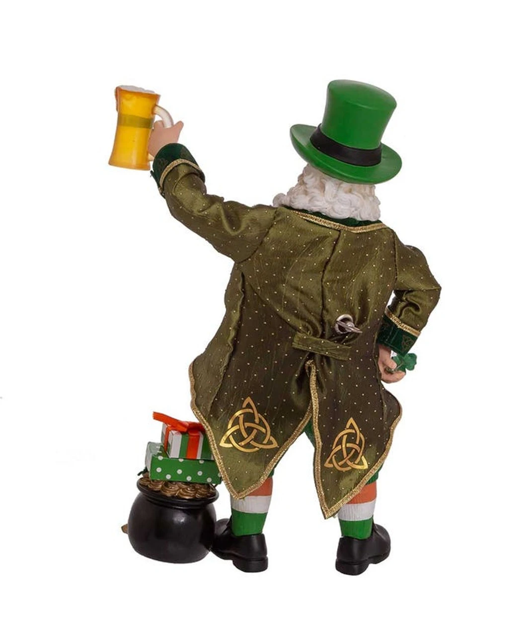 Kurt Adler 12" Fabriché™ Musical Irish Santa Holding A Beer Mug 6 Kurt Adler 12" Fabriché™ Musical Irish Santa Holding A Beer Mug - Image 4