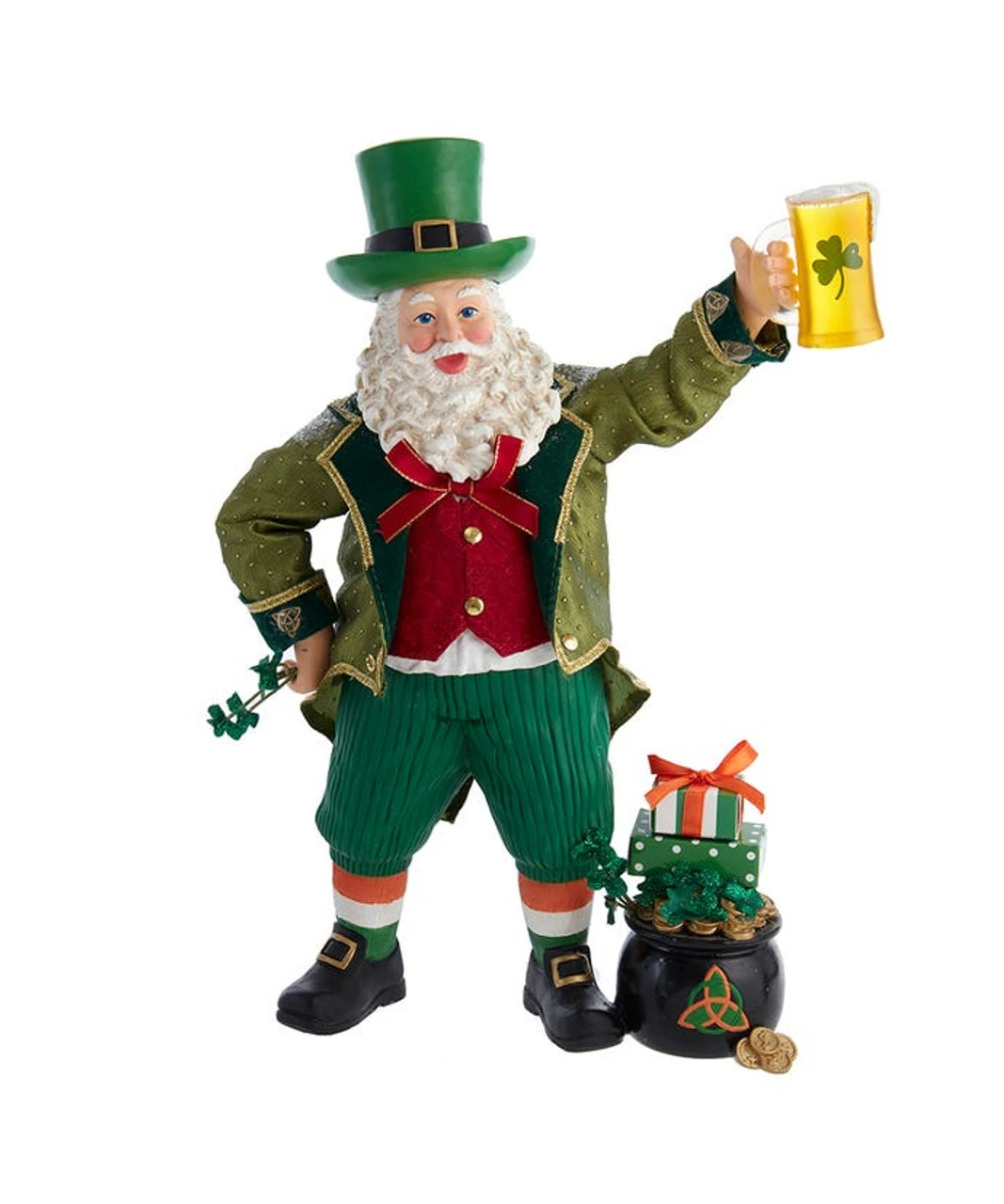 Kurt Adler 12" Fabriché™ Musical Irish Santa Holding A Beer Mug 3 Kurt Adler 12" Fabriché™ Musical Irish Santa Holding A Beer Mug