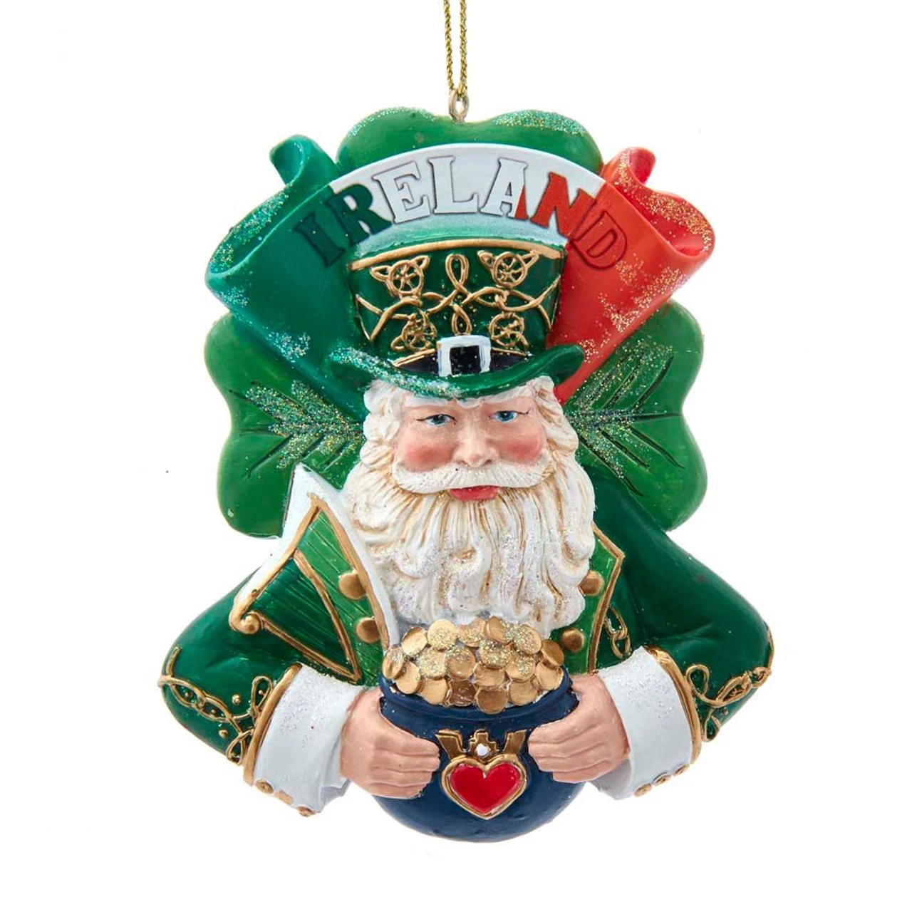 Kurt Adler Ireland Santa Ornament 3 Kurt Adler Ireland Santa Ornament
