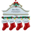 Personalized White Mantle With 4 Red Stockings Ornament -Ornaments Shop mantle 4 22647.1470206668