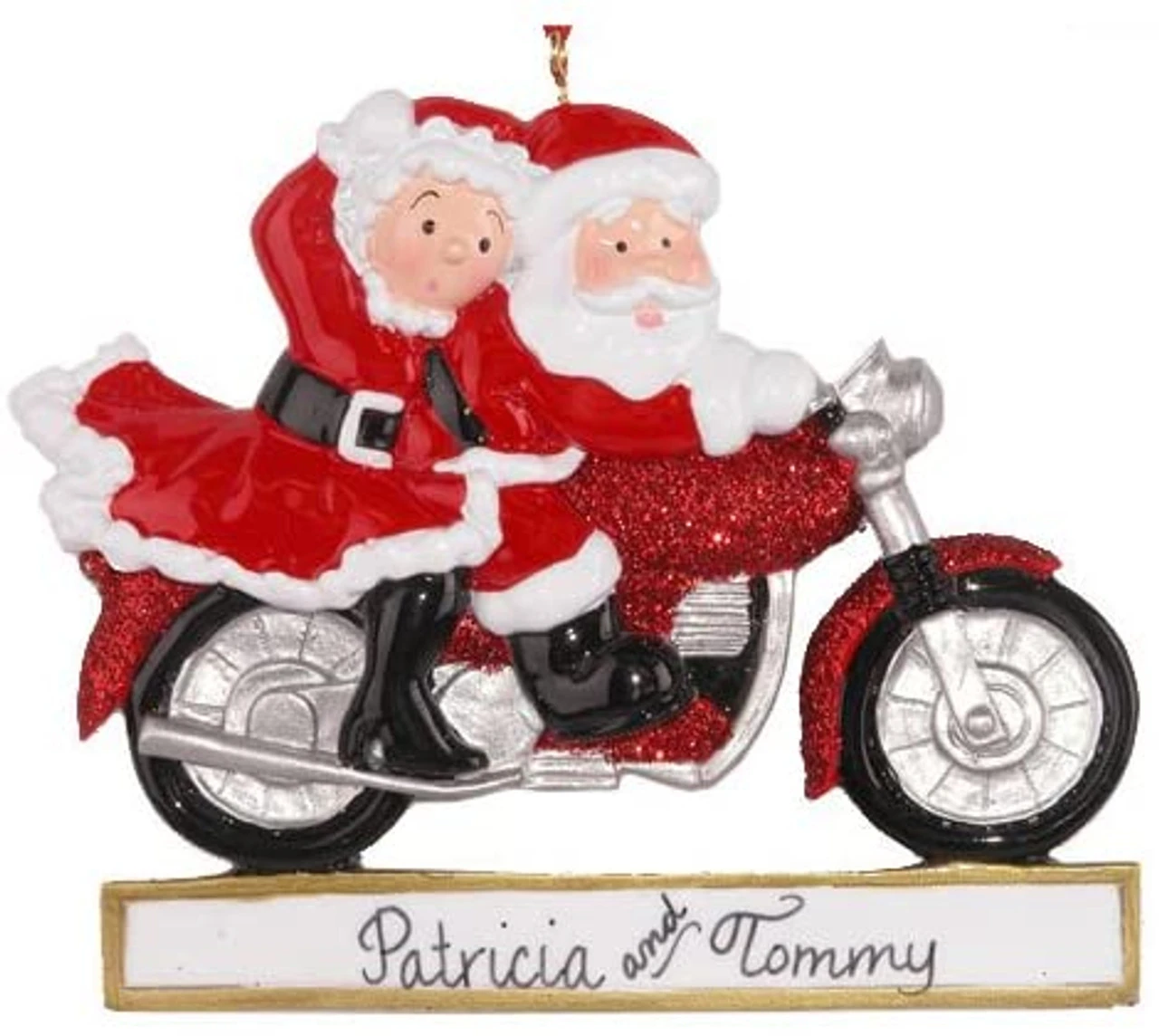 Personalized Santa And Mrs. Claus On Motorcycle Ornament 4 Personalized Santa And Mrs. Claus On Motorcycle Ornament - Image 2