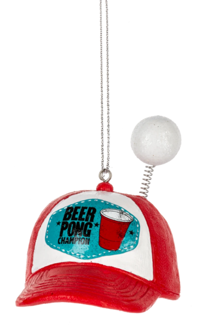Beer Pong Hat Champion Ornament 3 Beer Pong Hat Champion Ornament