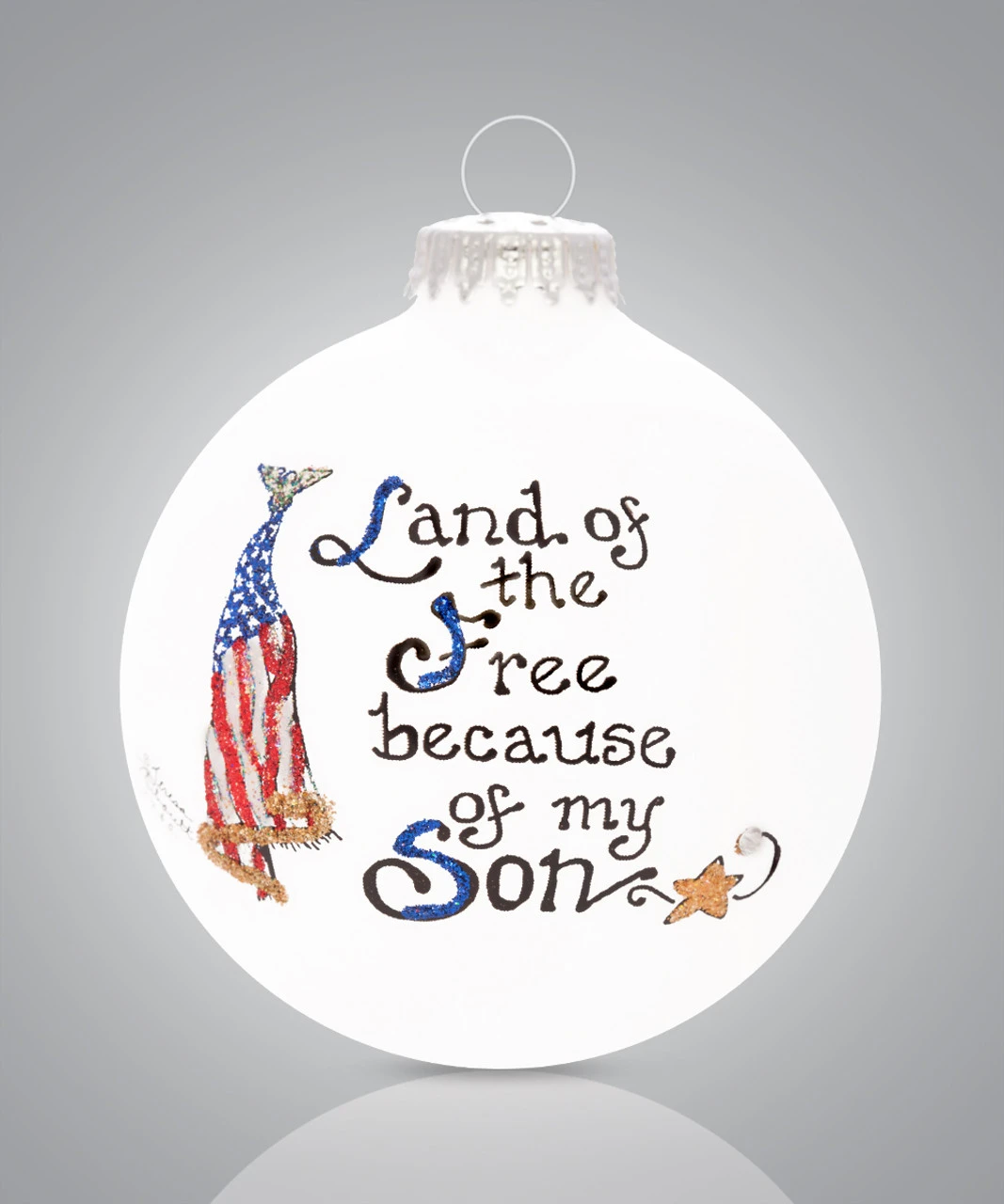 Heart Gifts By Teresa- Land Of The Free Because Of My Son Ornament 4 Heart Gifts By Teresa- Land Of The Free Because Of My Son Ornament - Image 2