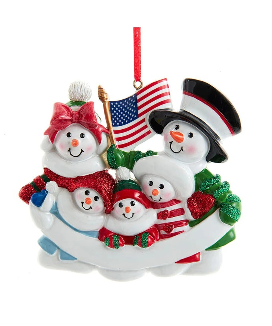 Kurt Adler Personalized Patriotic Snow Family Of 5 Ornament 3 Kurt Adler Personalized Patriotic Snow Family Of 5 Ornament