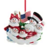 Kurt Adler Personalized Patriotic Snow Family Of Six Ornament
