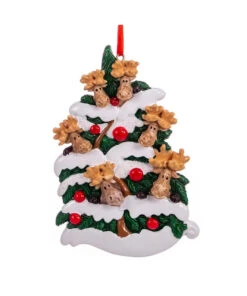 Kurt Adler Moose Christmas Tree Family Of 6 Ornament For Personalization